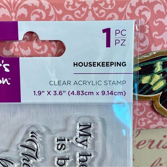 Crafter's Companion Clear Acrylic Stamp NWT Housekeeping 1 Piece Handmade Cards - Picture 2 of 4